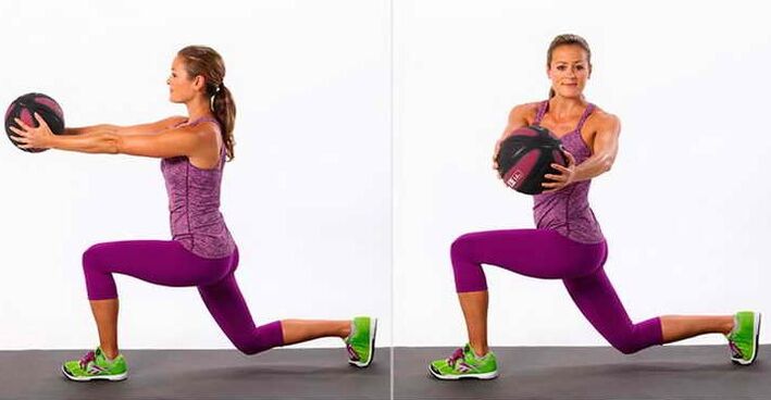 Lunges rotating the corps